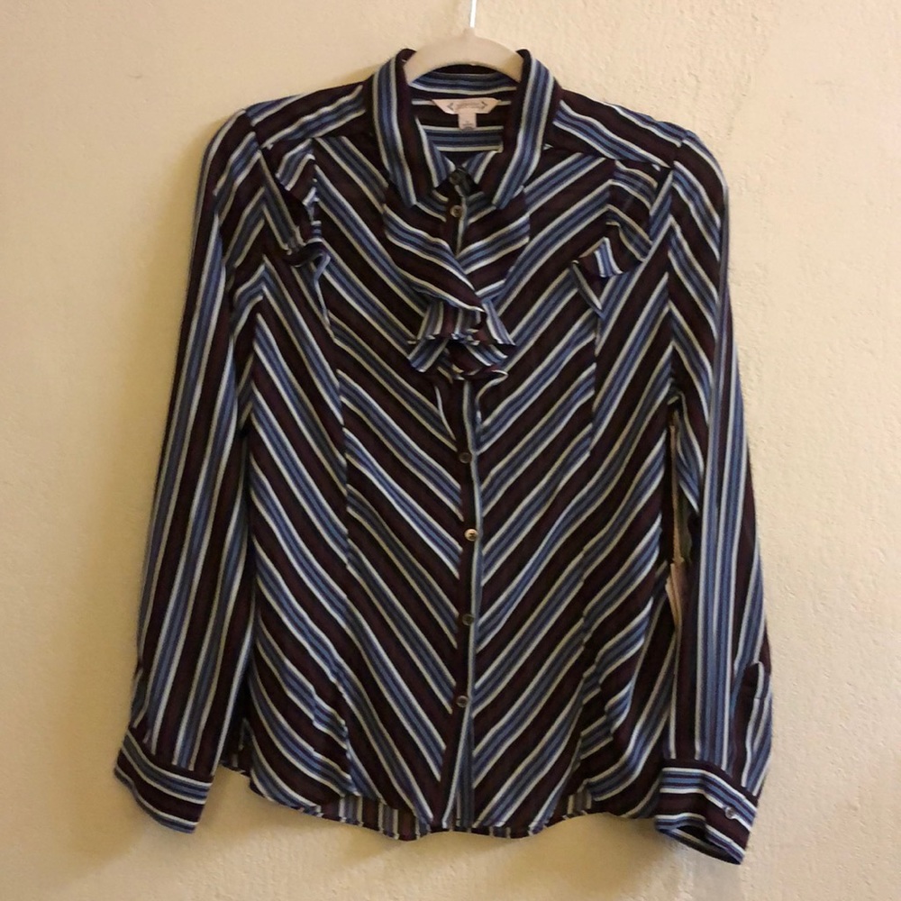 Nanette Lepore sheer striped blouse